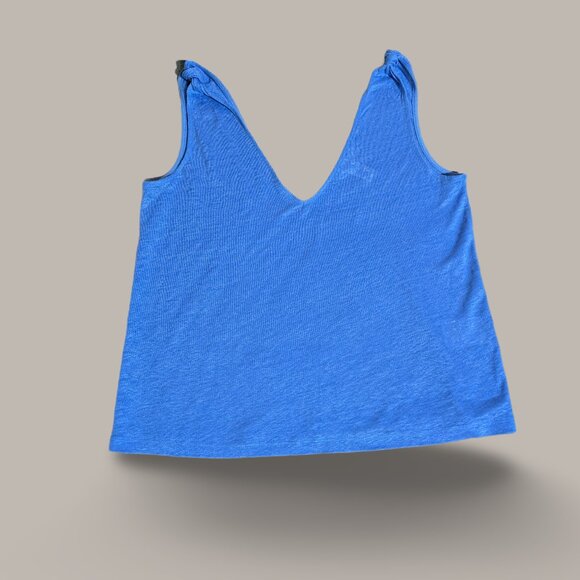 H&M Blue V-Neck Tank Top with Knot detail - Small - Picture 4 of 6